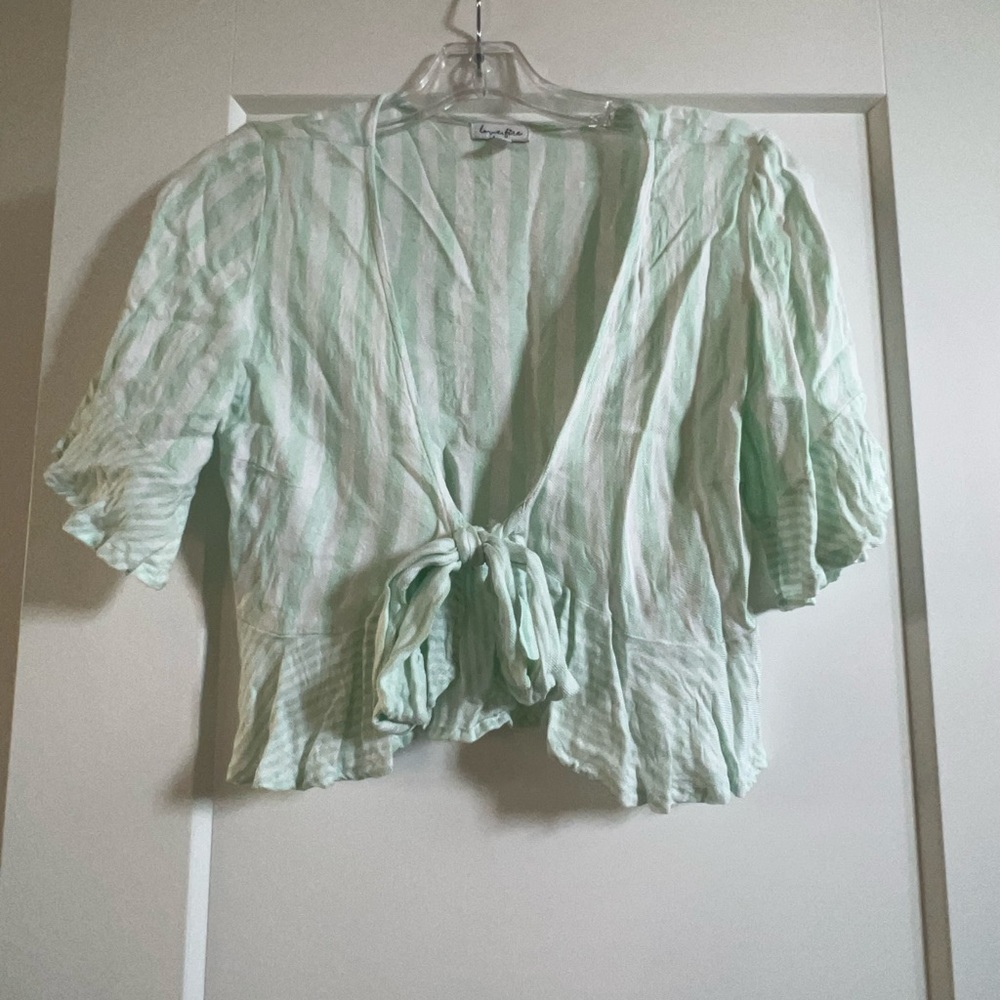Crop ruffle top Love fire